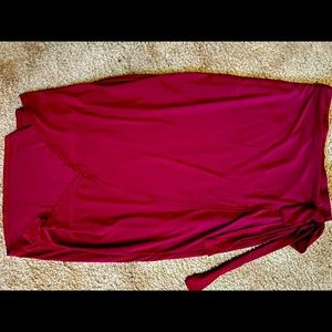 Red/Burgundy mid length skirt
